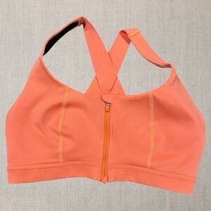Sweaty Betty Zip Front Sports Bra Coral Orange L